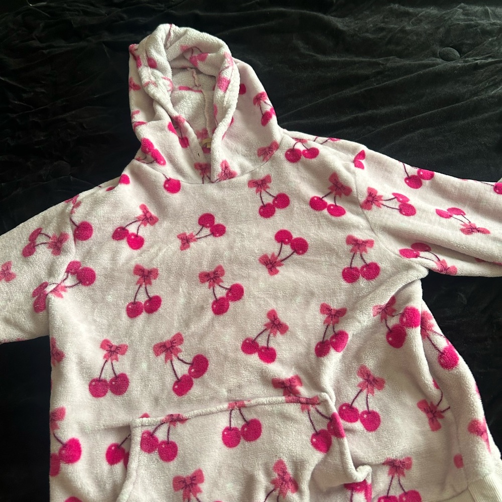 Cherry Print Hooded Sweatshirt